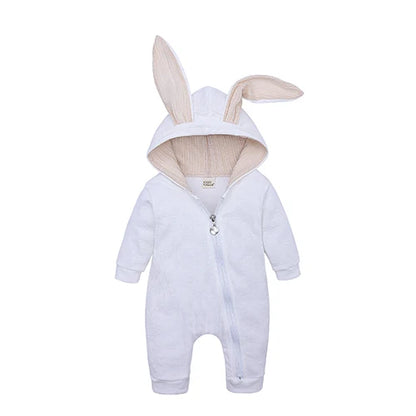 Kids Tales Bunny Hugs Cotton-Blend Hooded Baby Romper