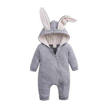 Kids Tales Bunny Hugs Cotton-Blend Hooded Baby Romper