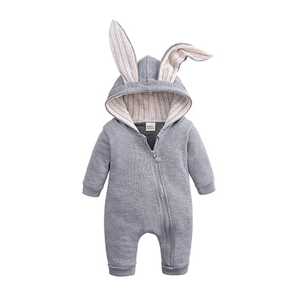 Kids Tales Bunny Hugs Cotton-Blend Hooded Baby Romper