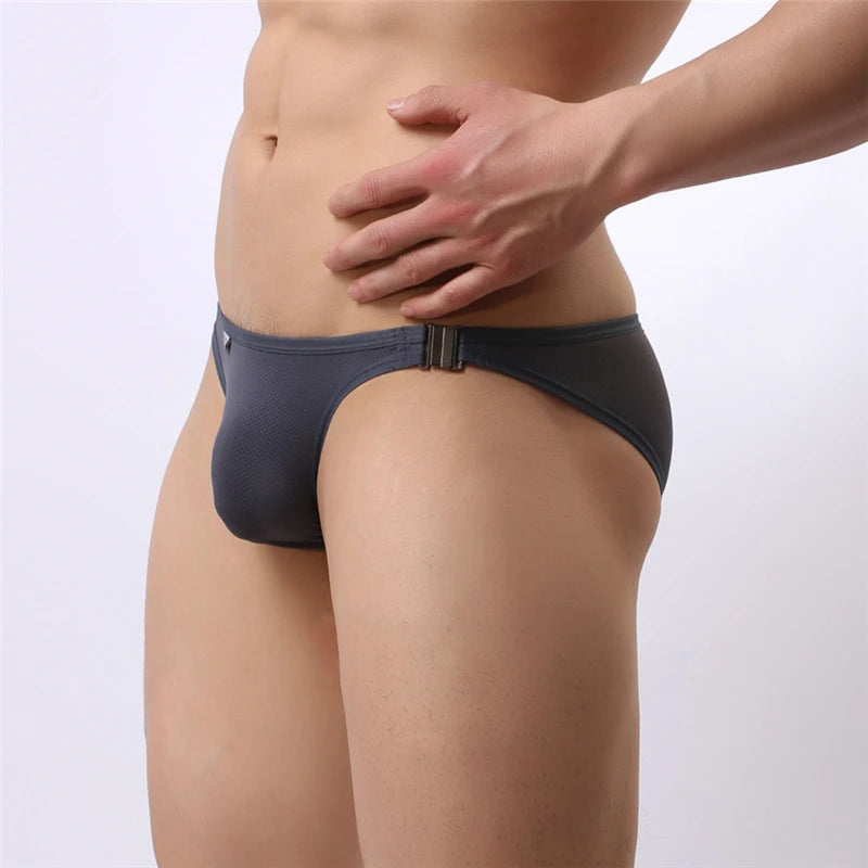 BRAVE PERSON Men's Sexy Fashion Briefs Bikini with Side Metal Buckle - ShopHub