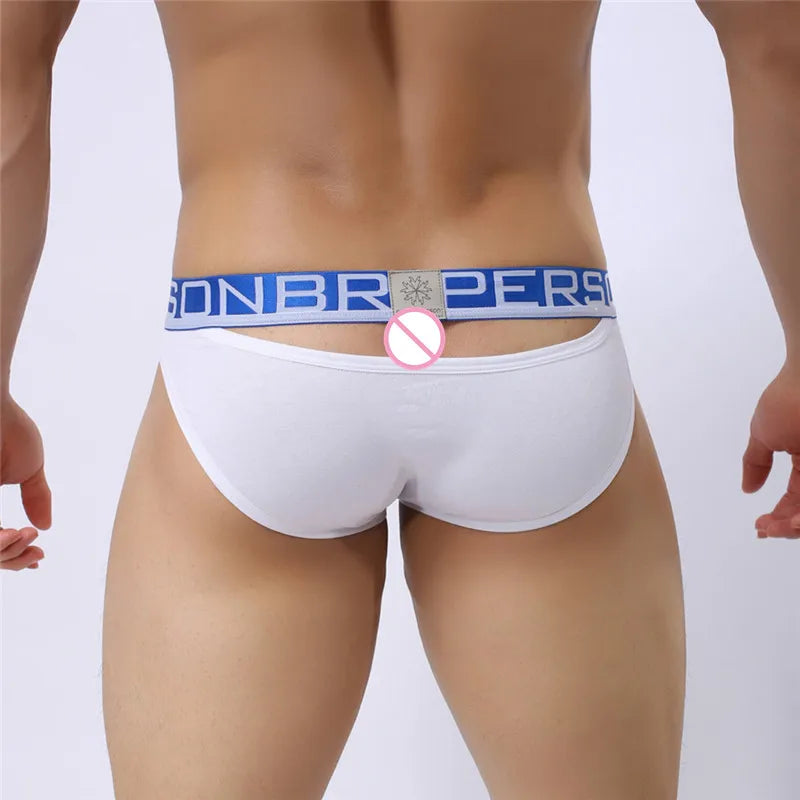 BRAVE PERSON Sexy Men's Cotton Briefs Hollow Design for Men Underwear - ShopHub