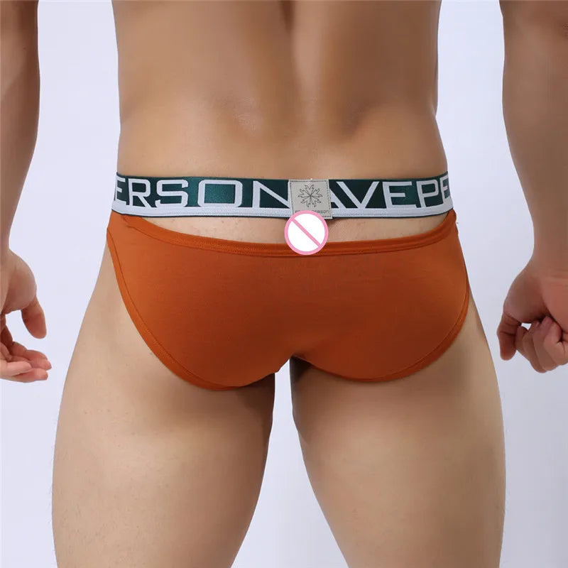 BRAVE PERSON Sexy Men's Cotton Briefs Hollow Design for Men Underwear - ShopHub