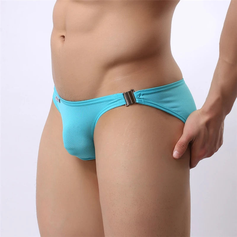 BRAVE PERSON Men's Sexy Fashion Briefs Bikini with Side Metal Buckle - ShopHub