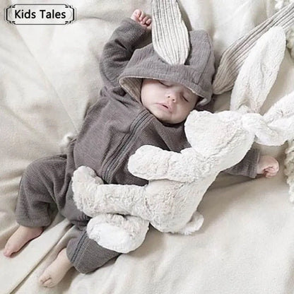Kids Tales Bunny Hugs Cotton-Blend Hooded Baby Romper