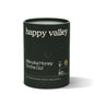 Jar of Happy Valley Honey UMF 5+ Mānuka Honey with golden color and honeycomb texture visible.
