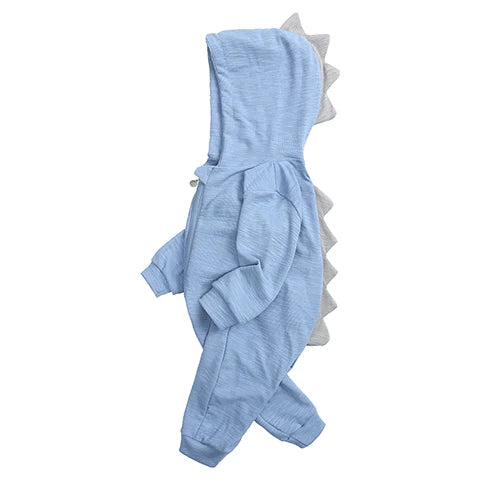Kids Tales Tiny Trail Cotton-Blend Hooded Zip Baby Romper
