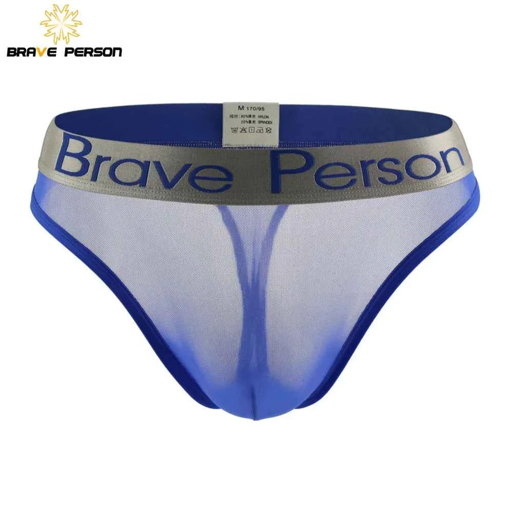BRAVE PERSON Transparent Men's Briefs - Low-Waist Mesh Gauze Breathable Underwear
