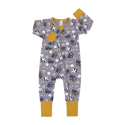 Kids Tales Storytime Cotton-Blend Double-Zip Baby Romper