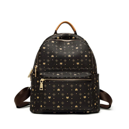 FOXER Women's Backpack Signature PVC Printing Fashion Travel Shoulder Bag Ladies Travel Rucksack Female Casual Monogram Backpack