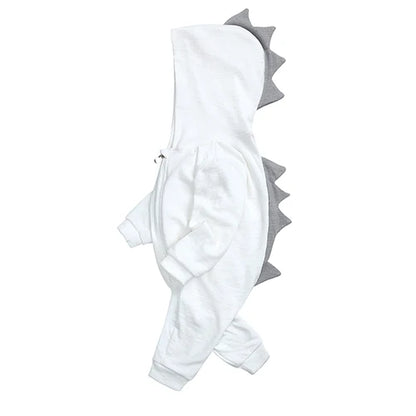 Kids Tales Tiny Trail Cotton-Blend Hooded Zip Baby Romper