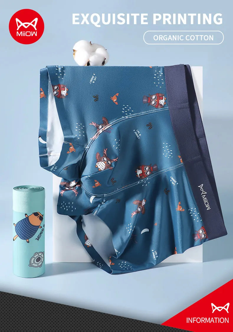 MiiOW Sexy Men Animal Print Boxers - 3Pcs Cotton Boxers - ShopHub