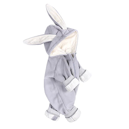 Kids Tales Bunny Hugs Cotton-Blend Hooded Baby Romper