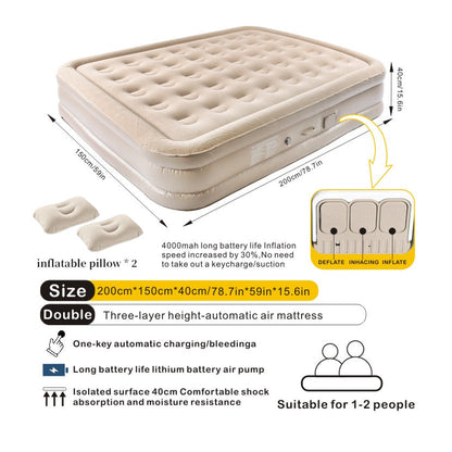 ECOTREK Inflatable Air Mattress 40cm High with Built-in Pump – Luxury Camping & Guest Air Bed (Single / Queen / King) ECOTREK