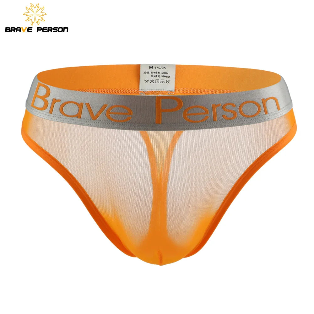 BRAVE PERSON Transparent Men's Briefs - Low-Waist Mesh Gauze Breathable Underwear - ShopHub