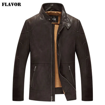 FLAVOR Men's Stand-Collar Leather Jacket – Urban Reserve
