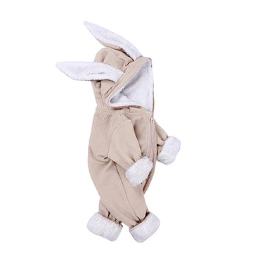 Kids Tales Bunny Hugs Cotton-Blend Hooded Baby Romper