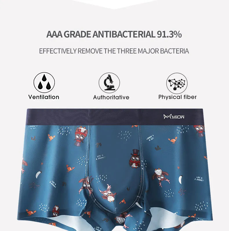 MiiOW Sexy Men Animal Print Boxers - 3Pcs Cotton Boxers - ShopHub