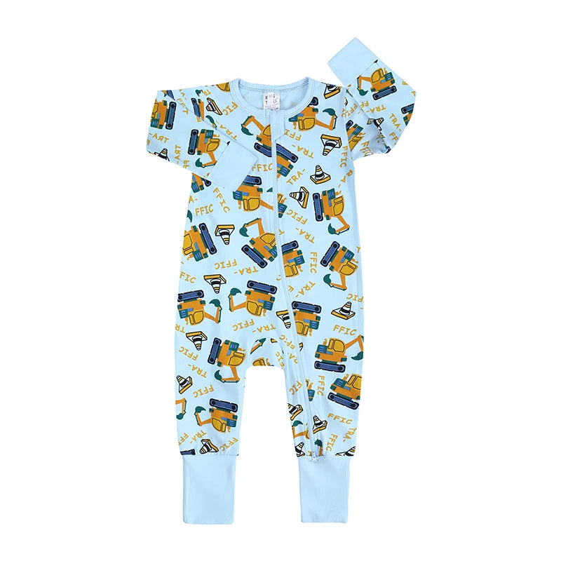 Kids Tales Storytime Cotton-Blend Double-Zip Baby Romper