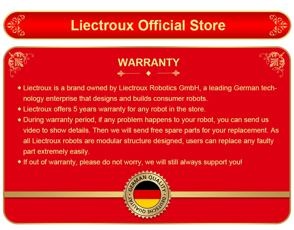 LIECTROUX LILIN C30B robot vacuum cleaner navigating a hardwood floor, with a sleek black design and compact shape.