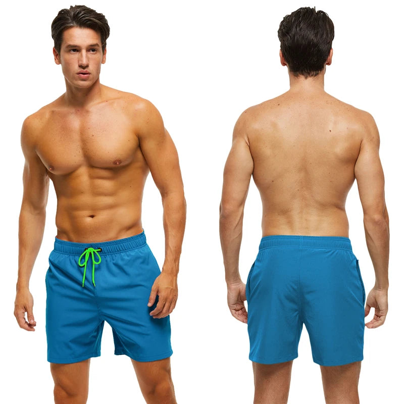 Men's classic polyester board shorts by ShopHub NZ, featuring a comfortable fit and stylish design, ideal for beach and swimwear.
