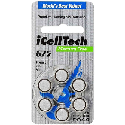 Hearing Aid Batteries (Box of 60 Batteries)