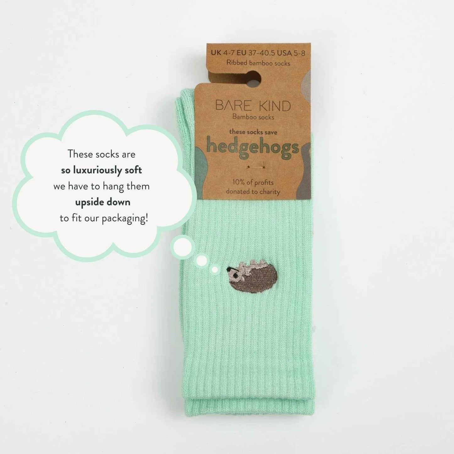 Save the Hedgehog Ribbed Bamboo Socks