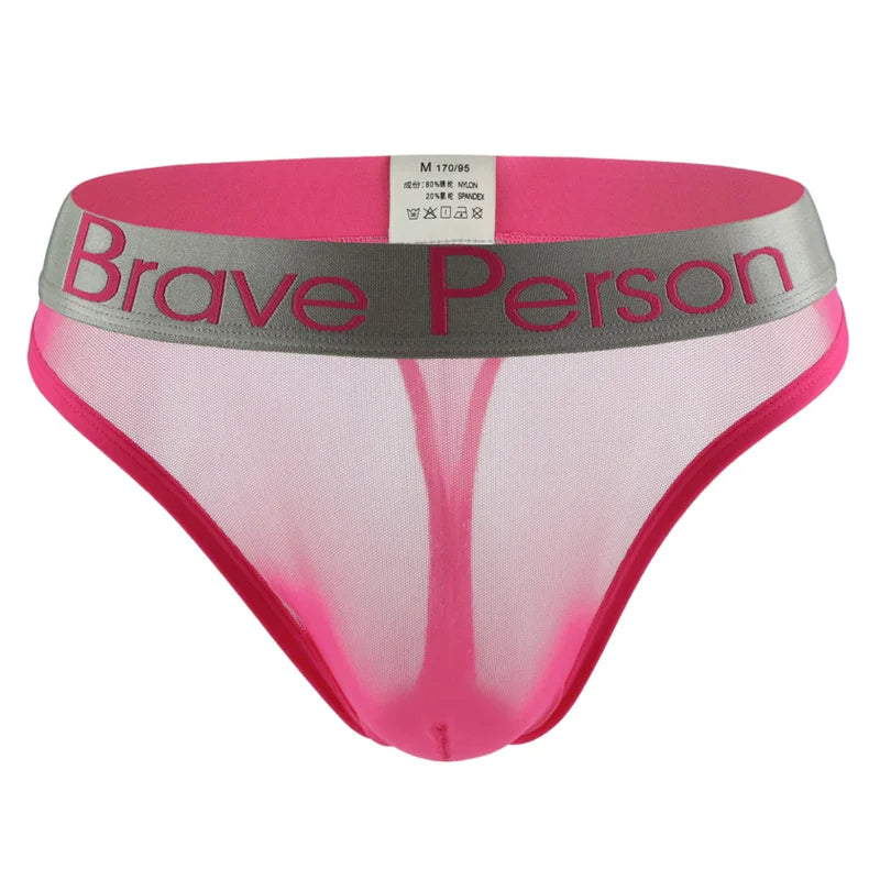 BRAVE PERSON Transparent Men's Briefs - Low-Waist Mesh Gauze Breathable Underwear - ShopHub