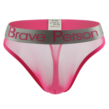 BRAVE PERSON Transparent Men's Briefs - Low-Waist Mesh Gauze Breathable Underwear - ShopHub