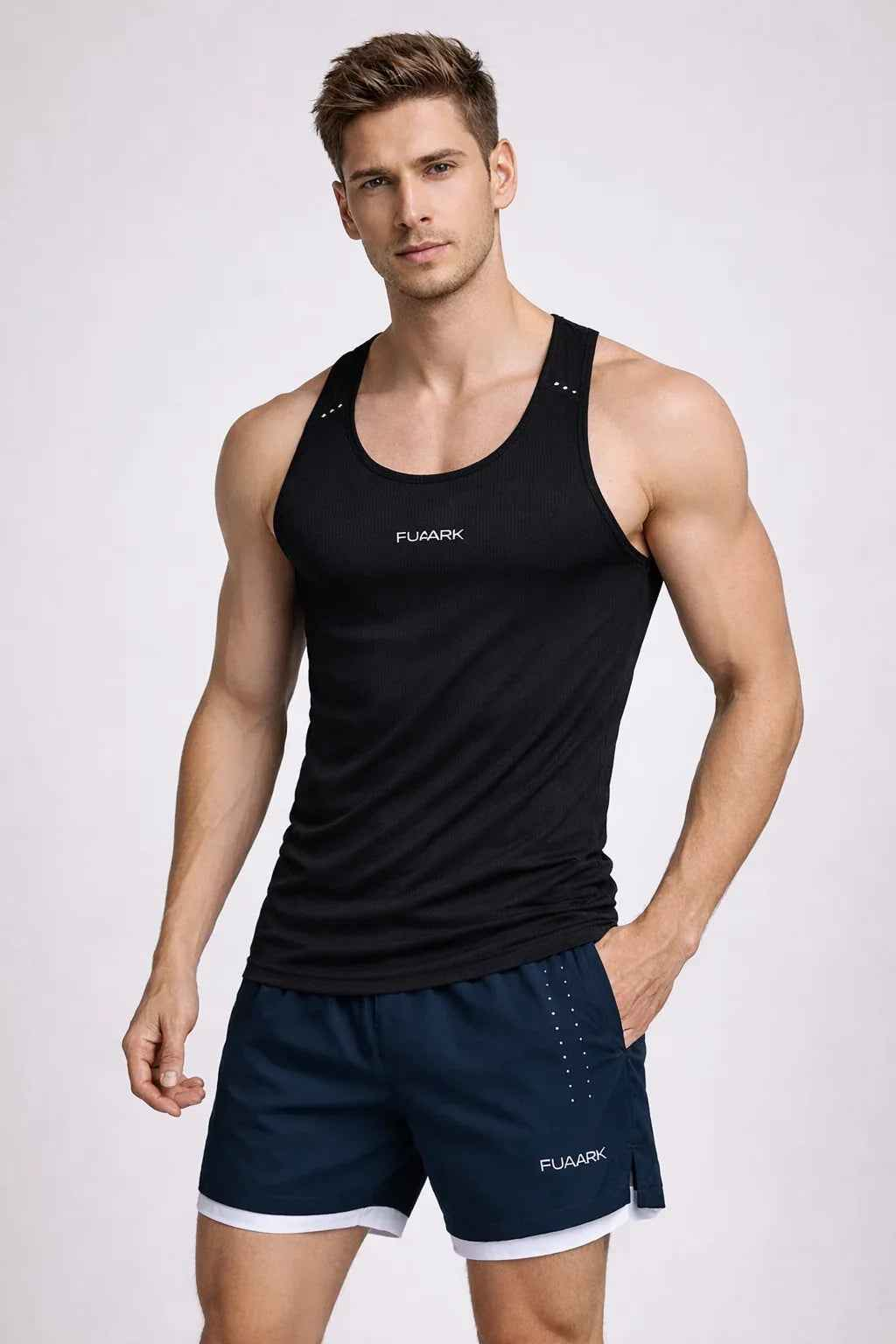 Checks Running Tank Black