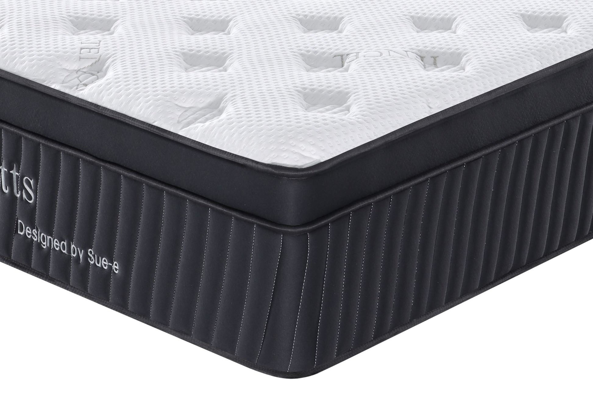 Superking Abbotts Pocket Spring mattress with Tencel fabric by sue-e furniture, showing the plush, supportive surface and fabric texture.