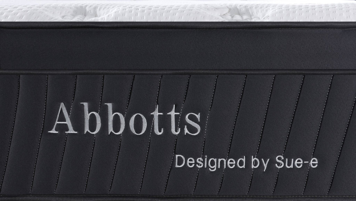 Superking Abbotts Pocket Spring mattress with Tencel fabric by sue-e furniture, showcasing plush surface and supportive construction.