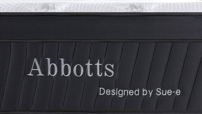 Superking Abbotts Pocket Spring mattress with Tencel fabric by sue-e furniture, showcasing plush surface and supportive construction.