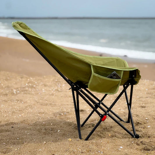 ECOTREK three-position portable outdoor folding chair with armrests, compact and lightweight for camping or outdoor activities