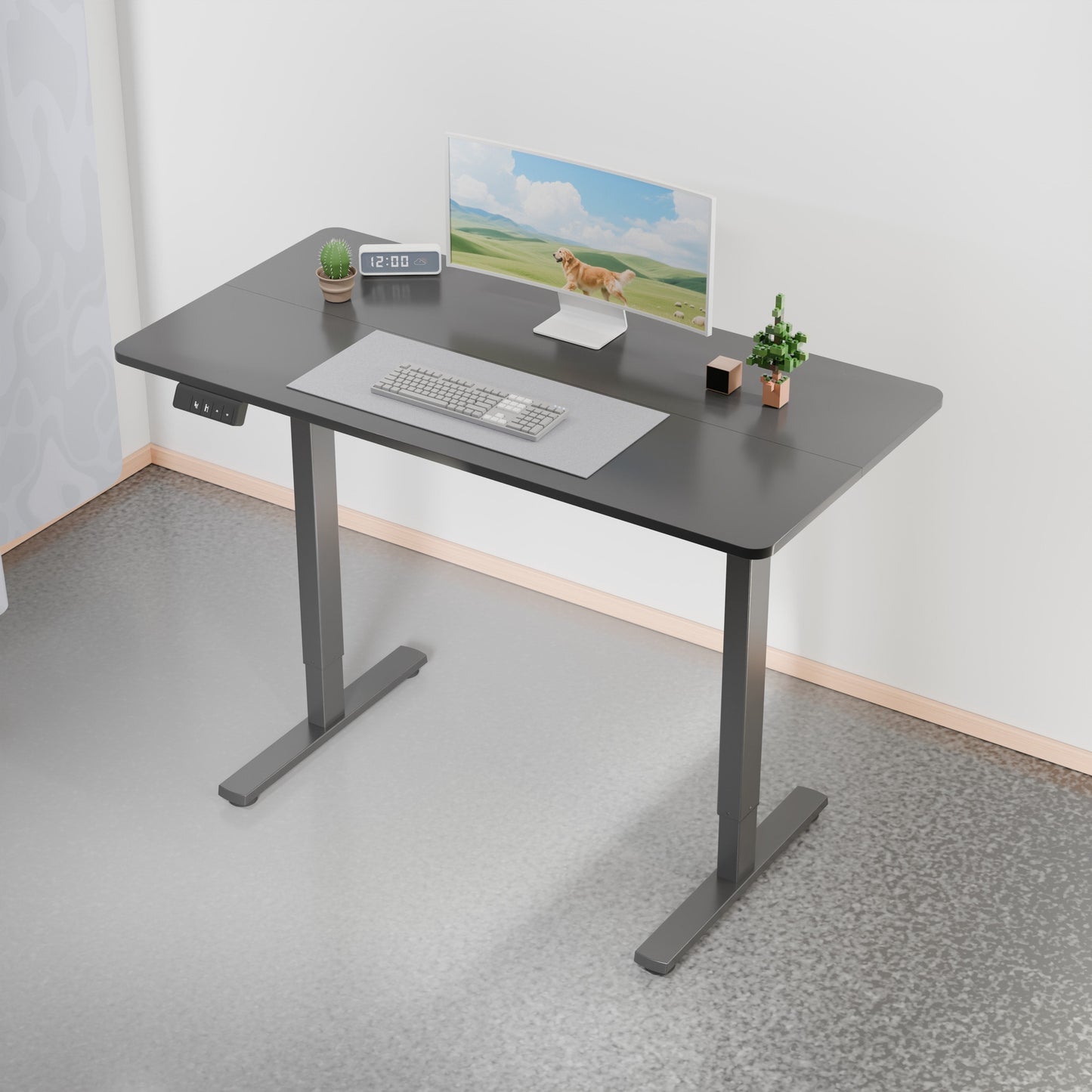 Electra Ergo Single Motor Sit Stand Desk Black 1.2m sue-e furniture