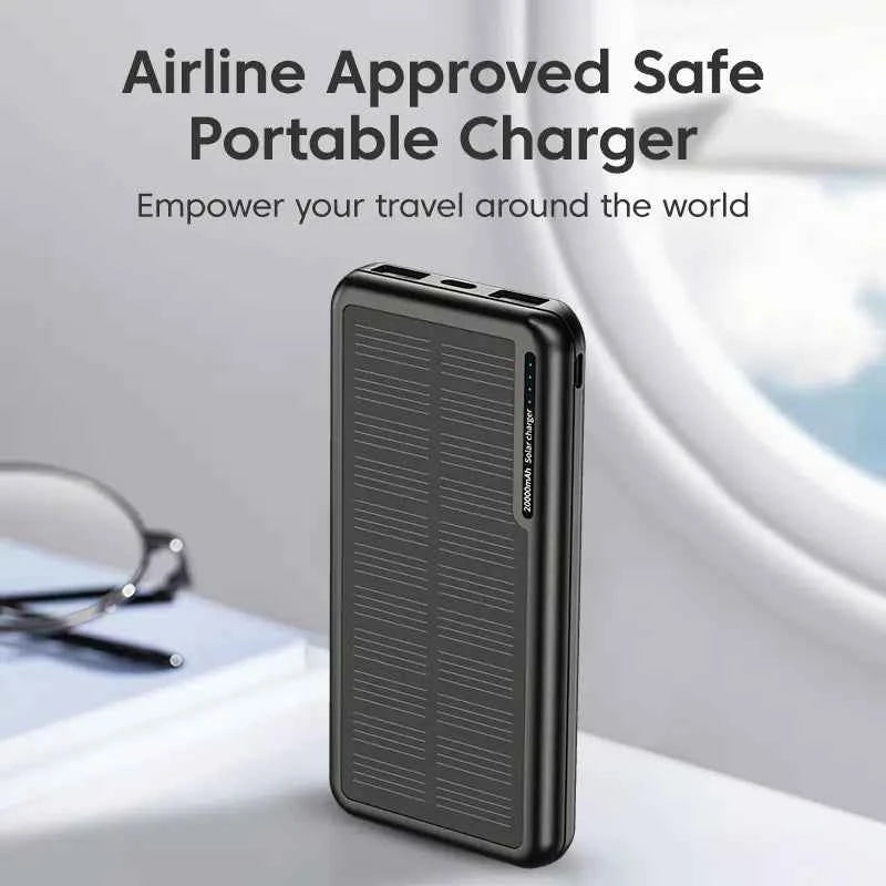 KUULAA 20000mAh Solar Power Bank - PD18W Fast Charging, Multi-Port | Portable Power
