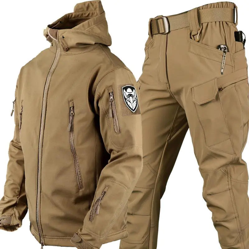 Outdoor Shark Skin Warm Camouflage Jacket and Pants Set - Tactical Softshell Fleece-Lined | Military Style Mead's Supply & Equipment Outfitters limited