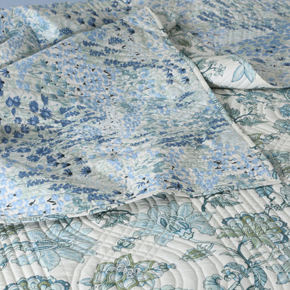 PERCALE REVERSIBLE QUILT SET - JACOBEAN WINDFLOWER Whites of London NZ