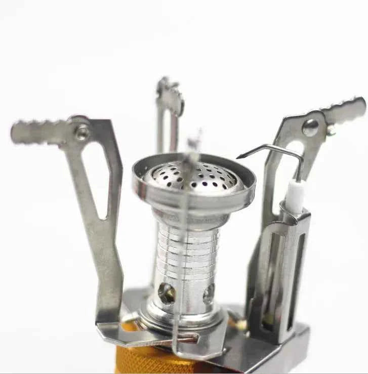 Portable Mini Camping Stove - Lightweight Aluminum Butane Burner for Outdoor Cooking | 1-3 Person Capacity