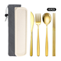 Korean Style Stainless Steel Outdoor Cutlery Set with Storage Box or Bag ECOTREK