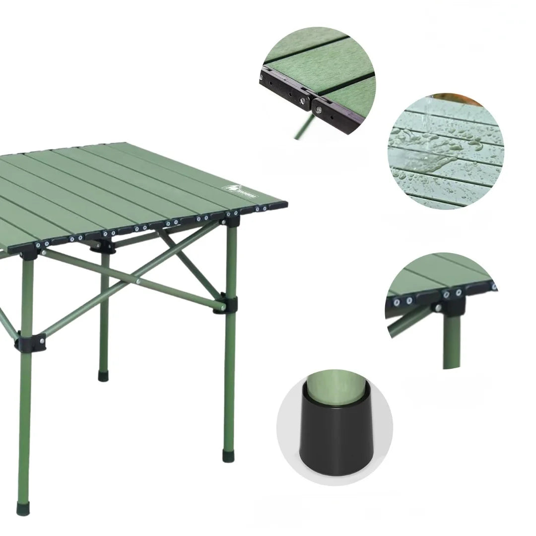 120 cm Portable Folding Camping Table – Roll-Up Outdoor Cooking & Picnic Table ECOTREK
