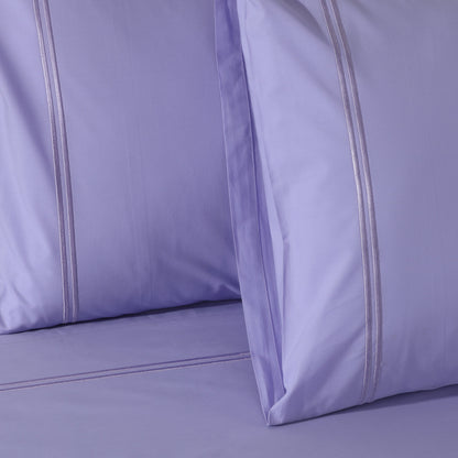 ORGANIC COTTON COLOURED SHEET SET 250TC - LAVENDER MIST Whites of London NZ