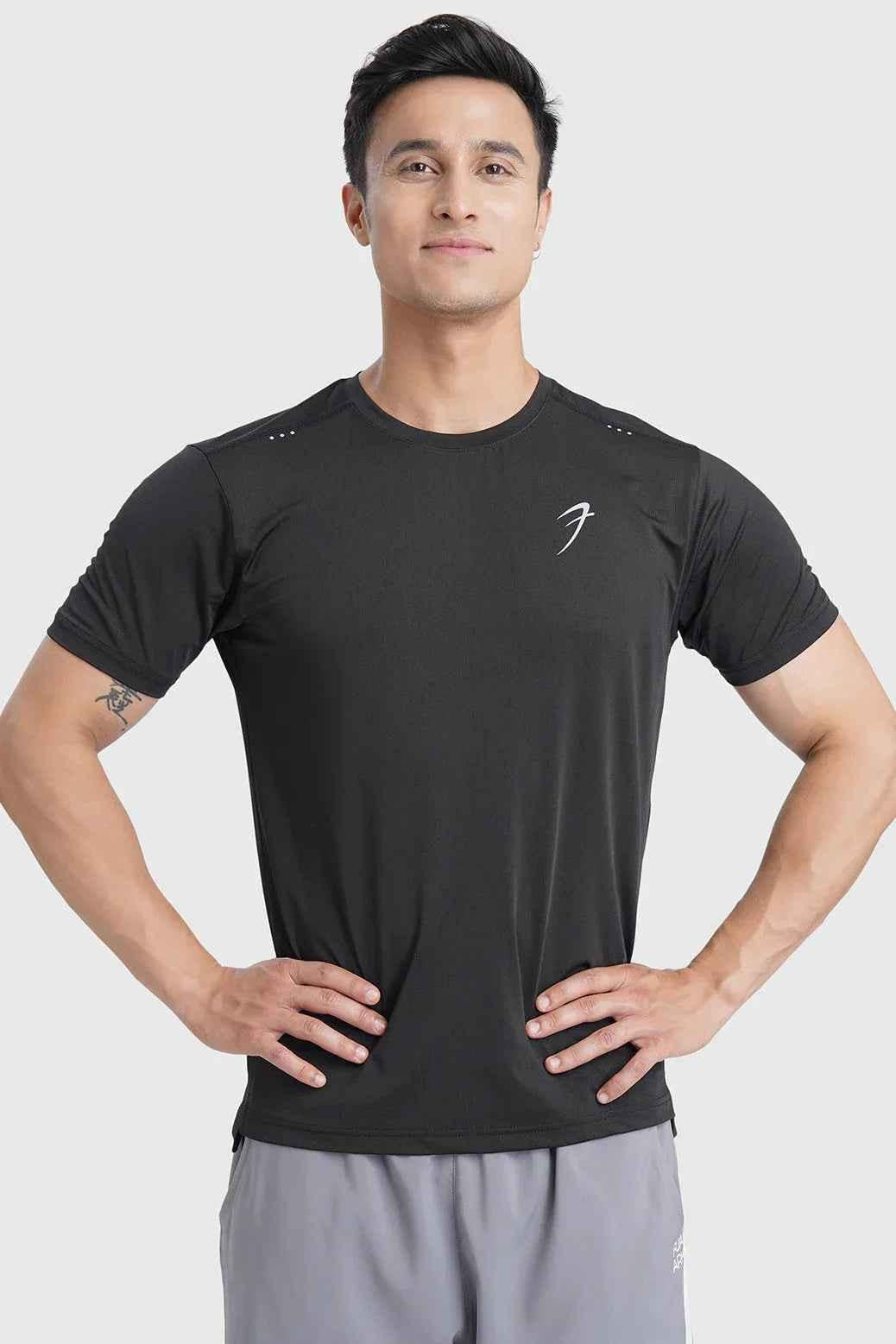 Laser Cut Running T-shirt Black