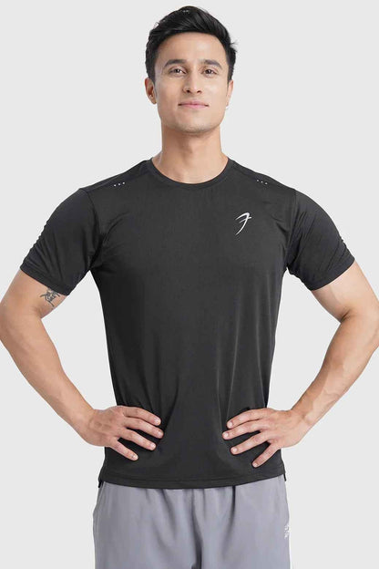 Laser Cut Running T-shirt Black