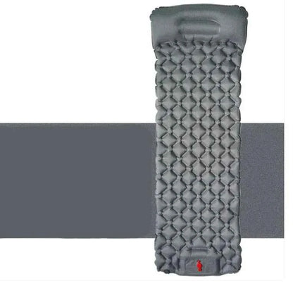 Outdoor Camping Press Inflatable Sleeping Pad - Lightweight Mat with Built-In Pillow