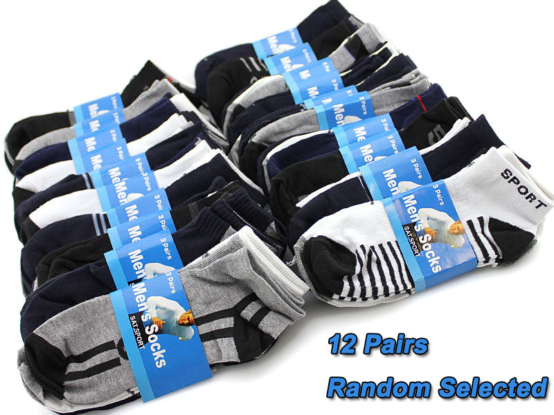 Men's Ankle Socks Thin Sports Socks- (12 Pairs) dealonline.co.nz