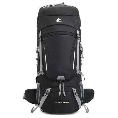 60L Water-Repellent Hiking Backpack with Rain Cover - Large Capacity Outdoor Pack for Adventures