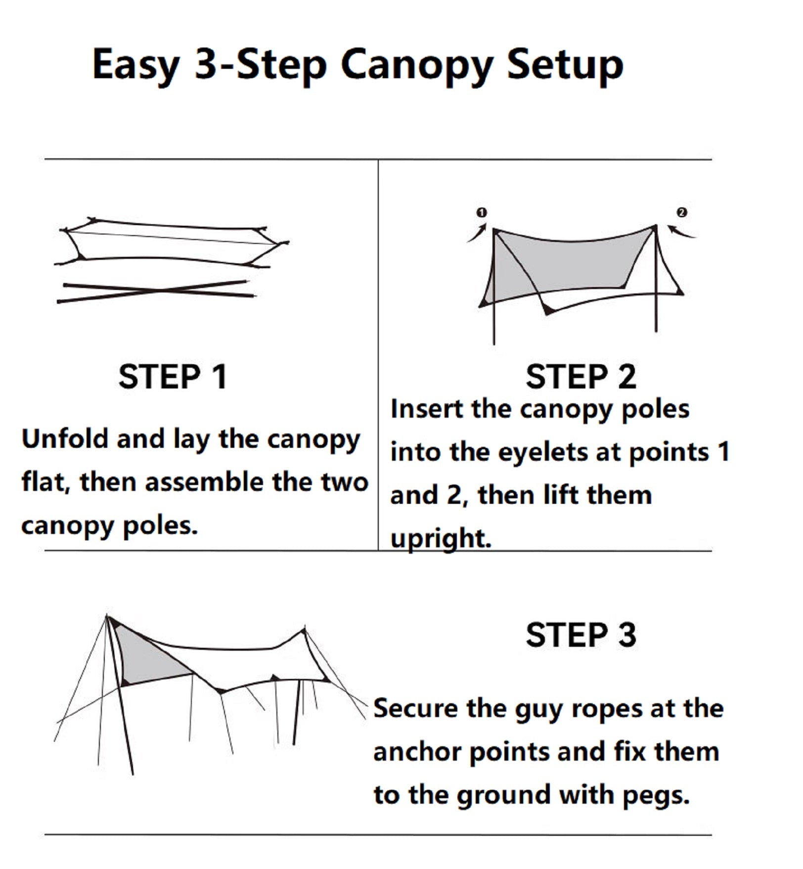 Camping Black-Glue Coating Canopy – Portable Beach & Outdoor Sun Shelter ECOTREK