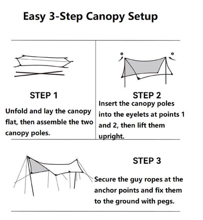 Camping Black-Glue Coating Canopy – Portable Beach & Outdoor Sun Shelter ECOTREK