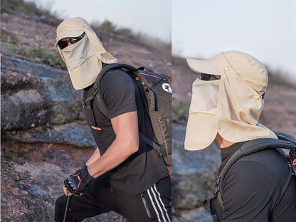 Khaki - Sun Hat Wide Brim Bucket Hats Outdoor Fishing Hiking Cap UV Protection dealonline.co.nz
