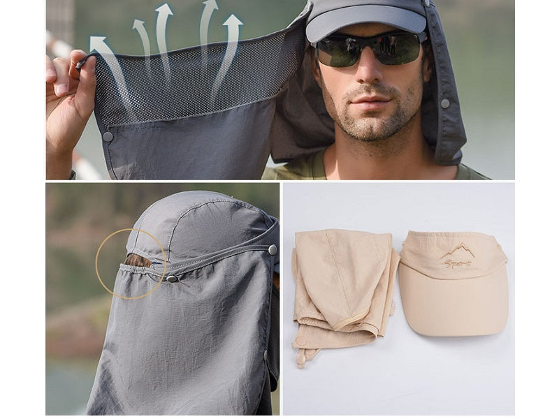 NAVY- Sun Hat Wide Brim Bucket Hats Outdoor Fishing Hiking Cap UV Protection dealonline.co.nz